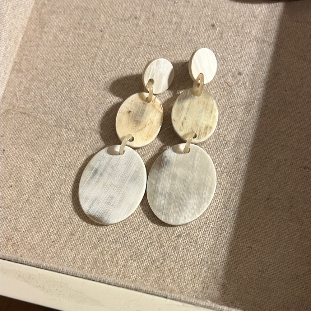 Elegant Cream Dangle Earrings